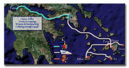 Itinéraire du voyage en Grèce