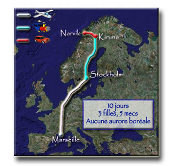 Itinéraire du voyage en Laponie